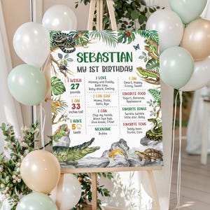 Póster editable para celebrar el cumpleaños de un reptil (descarga digital)