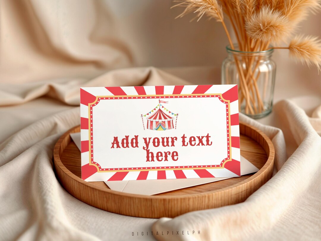 Buy Editable Circus Food Label Tent Cards (digital Download) Online in ...