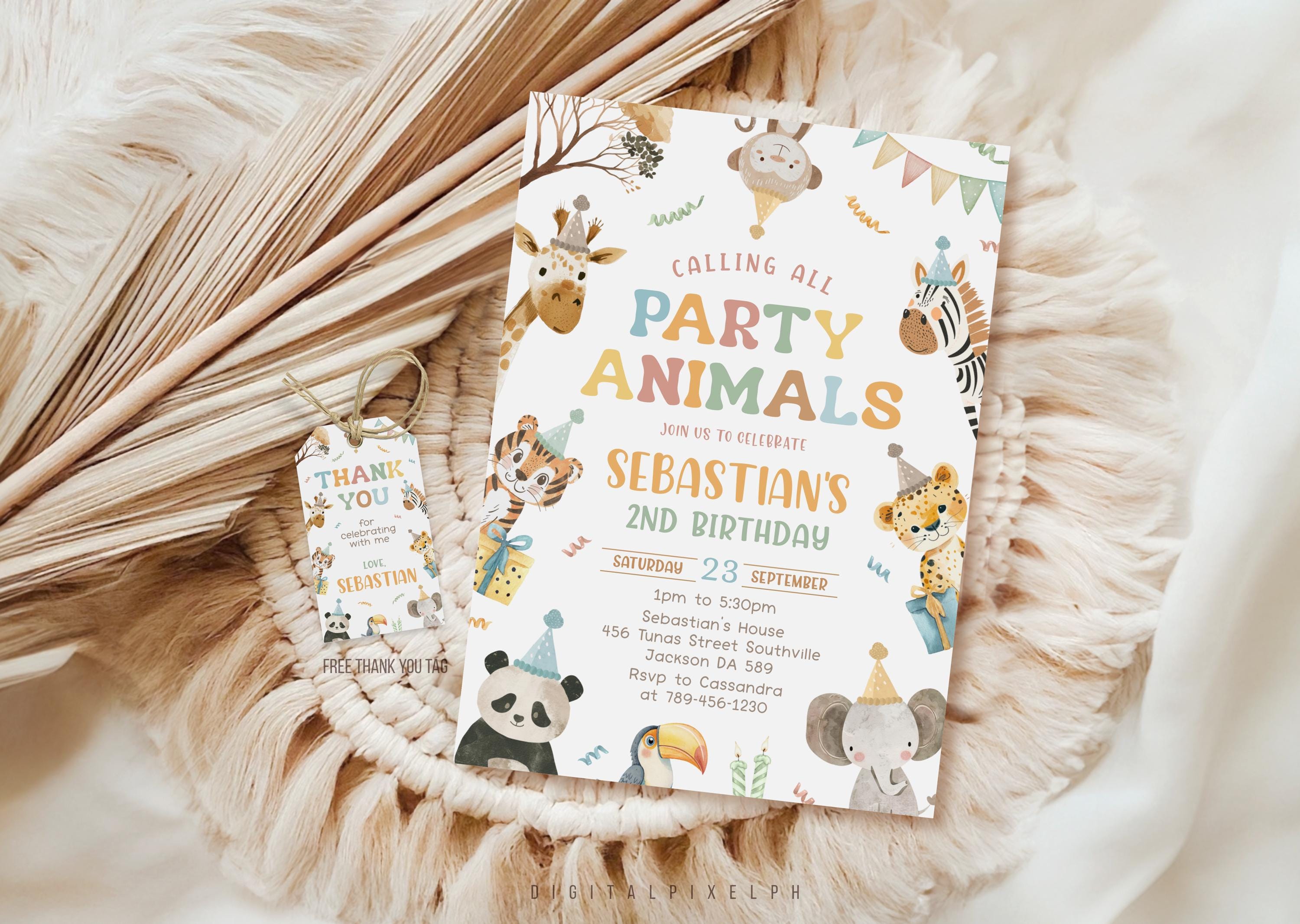 Safari Birthday Invitation, Jungle Animals Invite, Calling All Party ...