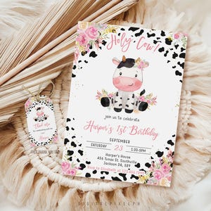 Holy Cow Birthday Invitation Template, Girl&#39;s Party (Digital)