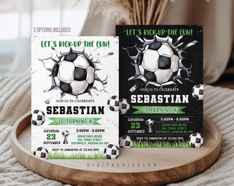 Soccer Birthday Invitation, Editable Sports Party (Digital Download)