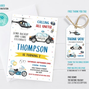 EDITABLE Police Invitation, Police Officer Invite, Policeman Invitation ...
