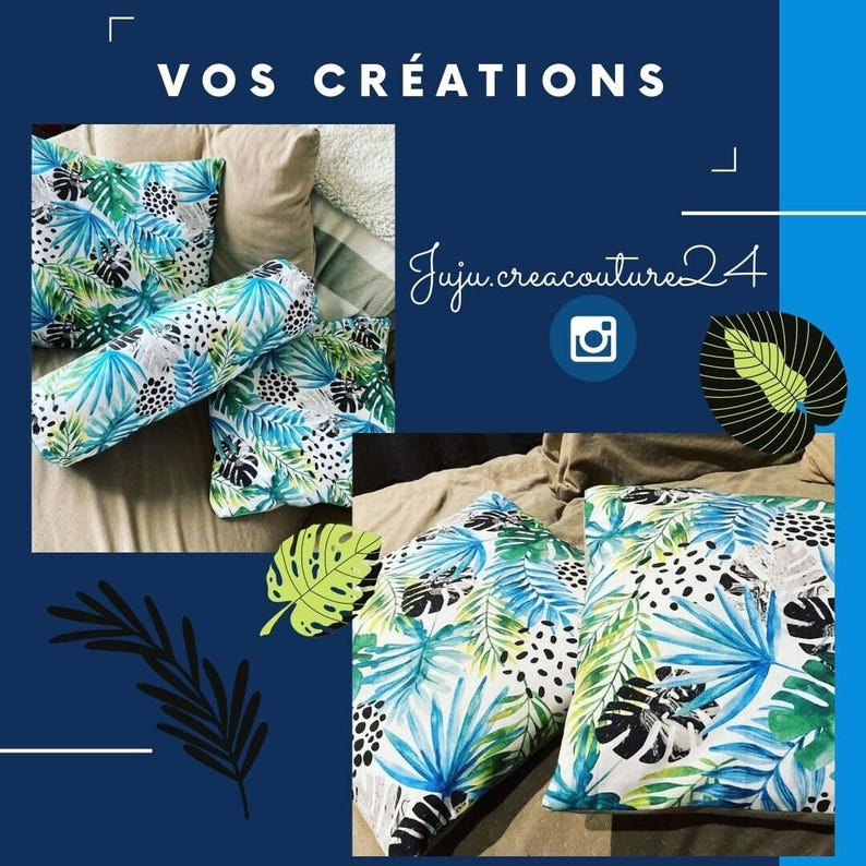 Tropical Monstera Jungle Savannah Foliage Fabric by the Meter, Blue Green, Cotton/Jersey/French Terry/Waterproof Fabric/Oeko-Tex® image 7