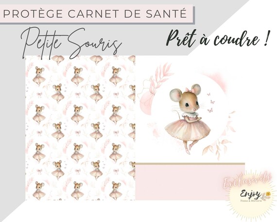 Protège Carnet De Santé Fille - Modèle Girafe Rose, PVC Doux, 16x22cm - Fabriqué En France