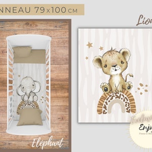 Tissu Bébé Animaux Baby Savane au mètre Jungle Safari Lion Girafe Léopard en Coton / Jersey / French Terry / Tissu Imperméable / Oeko-Tex® image 5