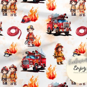 Tessuto misto pompiere Fire Hero al metro per neonati e bambini in cotone / Jersey / French Terry / Tessuto impermeabile / Oeko-Tex®