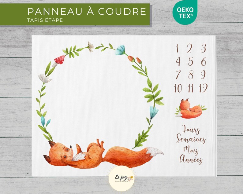 Mixed Forest Animal Playful Fox Fabric for Baby and Child, Sold by the Meter, Cotton/Jersey/French Terry/Waterproof Fabric/Oeko-Tex® image 9