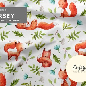 Mixed Forest Animal Playful Fox Fabric for Baby and Child, Sold by the Meter, Cotton/Jersey/French Terry/Waterproof Fabric/Oeko-Tex® image 10