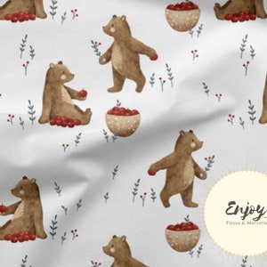 Tessuto per bebè Animali della foresta Orsetti Raccogli mele Misto al metro Neonato Bambino Cotone / Jersey / French Terry / Impermeabile / Oeko-Tex®