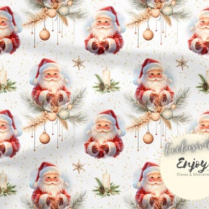 Tessuto rosso Babbo Natale al metro, stampa Buon Natale, La magia del Natale, Candela di abete Cotone / Jersey / French Terry / Impermeabile / Oeko-Tex®