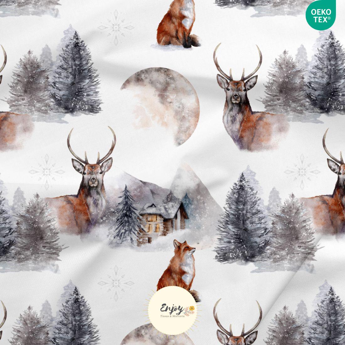 Mountain and forest fabric