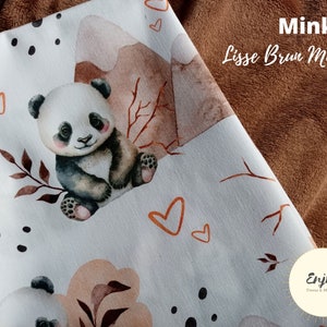 Panneau de Gigoteuse Bébé Panda OEKO TEX pour turbulette, Tissu Animaux Mixte Fille Garçon Beige Taupe Prêt à Coudre image 6