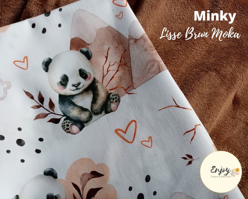 Panneau de Gigoteuse Bébé Panda OEKO TEX pour turbulette, Tissu Animaux Mixte Fille Garçon Beige Taupe Prêt à Coudre image 6