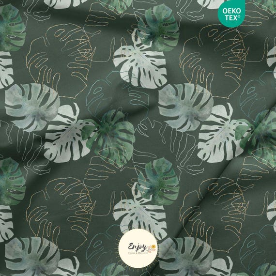 Tropisches Dschungellaub Monstera Grn Stoff Meterware, Exotischer Druck  aus Baumwolle / Jersey / French Terry / Wasserfest / ko-Tex - Etsy  sterreich