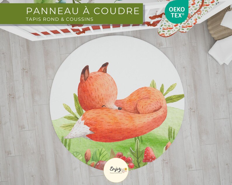 Mixed Forest Animal Playful Fox Fabric for Baby and Child, Sold by the Meter, Cotton/Jersey/French Terry/Waterproof Fabric/Oeko-Tex® image 6
