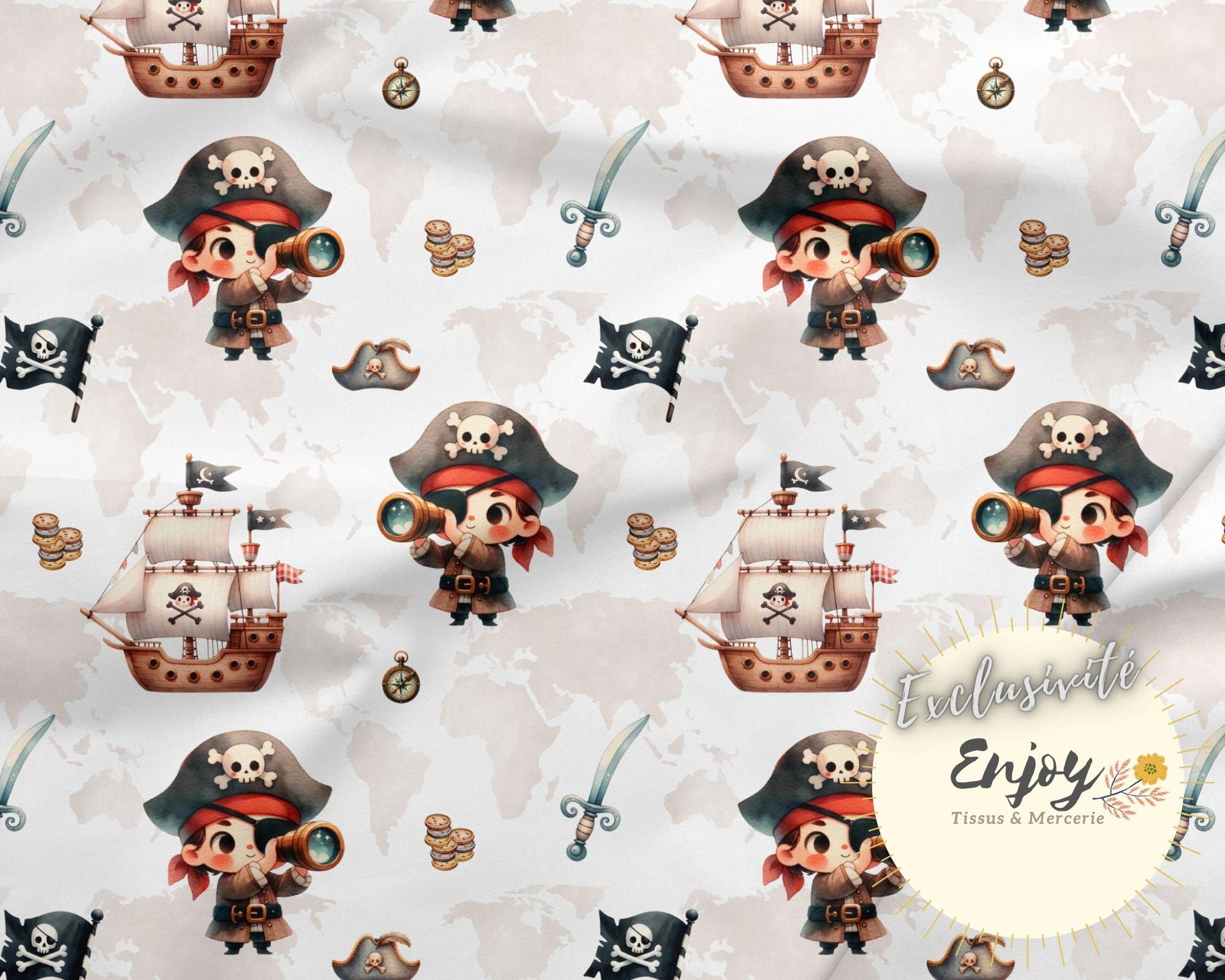 Piratenstoff Der Kapitän der Ozeane Schiff Gemischt Meterware für