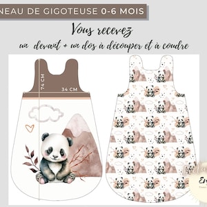 Panneau de Gigoteuse Bébé Panda OEKO TEX pour turbulette, Tissu Animaux Mixte Fille Garçon Beige Taupe Prêt à Coudre image 2