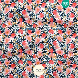 Cherry Blossom Floral Fabric by the Meter, Japanese Floral Print in Cotton/Jersey/French Terry/Waterproof/Oeko-Tex®