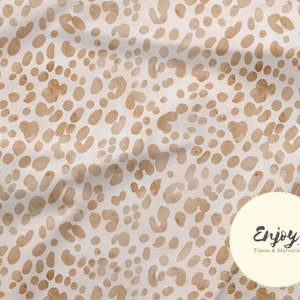 Tessuto pelle di leopardo al metro, stampa pelliccia animale in cotone / Jersey / French Terry / Tessuto impermeabile / Oeko-Tex®