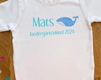 Kindergartenkind T-Shirt Wal personalisiert, mehrfarbig, verschiedene Größen