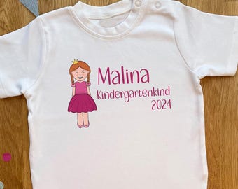Kindergartenkind T-Shirt Prinzessin personalisiert, mehrfarbig, verschiedene Größen