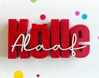 3D Schriftzug „Kölle Alaaf“ | Kölsche Deko in Rot-Weiß | Karneval Deko | Köln Geschenk | 3D Druck Deko