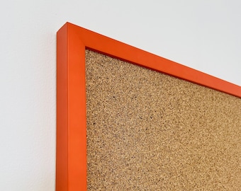 Orange Framed Cork Pin Board | Solid Wood Frame | Thick Cork | Pin Board | Cork Board
