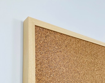 Natural Framed Cork Pin Board | 8mm Thick Cork | Solid Wood Frame | Large Cork Board | Wood Notice Board | Memo Board