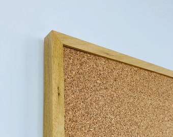 Oak Finish Framed Cork Pin Board | 8mm Thick Cork | Solid Wood Frame | Large Cork Board | Wood Notice Board | Memo Board
