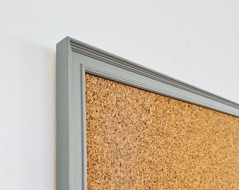 Light Grey Ornate Framed Cork Pin Board | Solid Wood Frame | Thick Cork | Pin Board | Cork Board