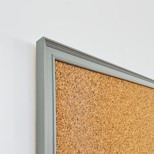 Light Grey Ornate Framed Cork Pin Board | 8mm Thick Cork | Solid Wood Frame | Grey Notice Board | Memo Board