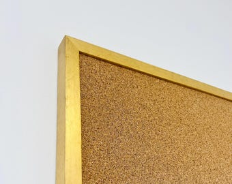 Gold Framed Cork Pin Board | Solid Wood Frame | Thick Cork | Pin Board | Cork Board