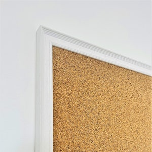 White Ornate Framed Cork Pin Board | 8mm Thick Cork | Solid Wood Frame | Large Notice Board | Memo Board