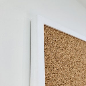 White Framed Cork Pin Board | 8mm Thick Cork | Solid Wood Frame | Large Cork Board | White Notice Board | Memo Board