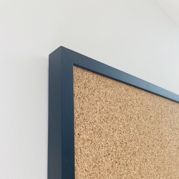 Black Framed Cork Pin Board | 8mm Thick Cork | Solid Wood Frame | Large Cork Board | Black Notice Board | Memo Board