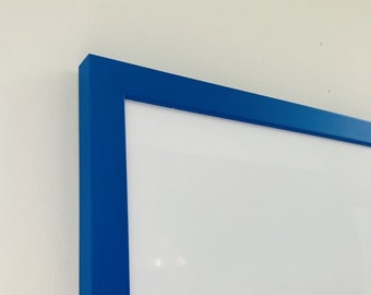 Blue Framed Whiteboard - Solid Wood Frame | Framed Drywipe Board