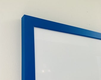 Blue Framed Whiteboard | Solid Wood Frame | White Board