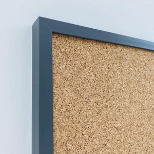 Oak Finish Framed Cork Pin Board | Solid Wood Frame | Thick Cork | Pin Board | Cork Board Dark Grey
