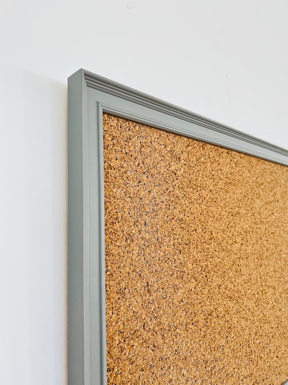 Light Grey Ornate Framed Cork Pin Board | Solid Wood Frame | Thick Cork | Pin Board | Cork Board