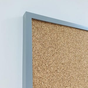 Oak Finish Framed Cork Pin Board | Solid Wood Frame | Thick Cork | Pin Board | Cork Board Light Grey