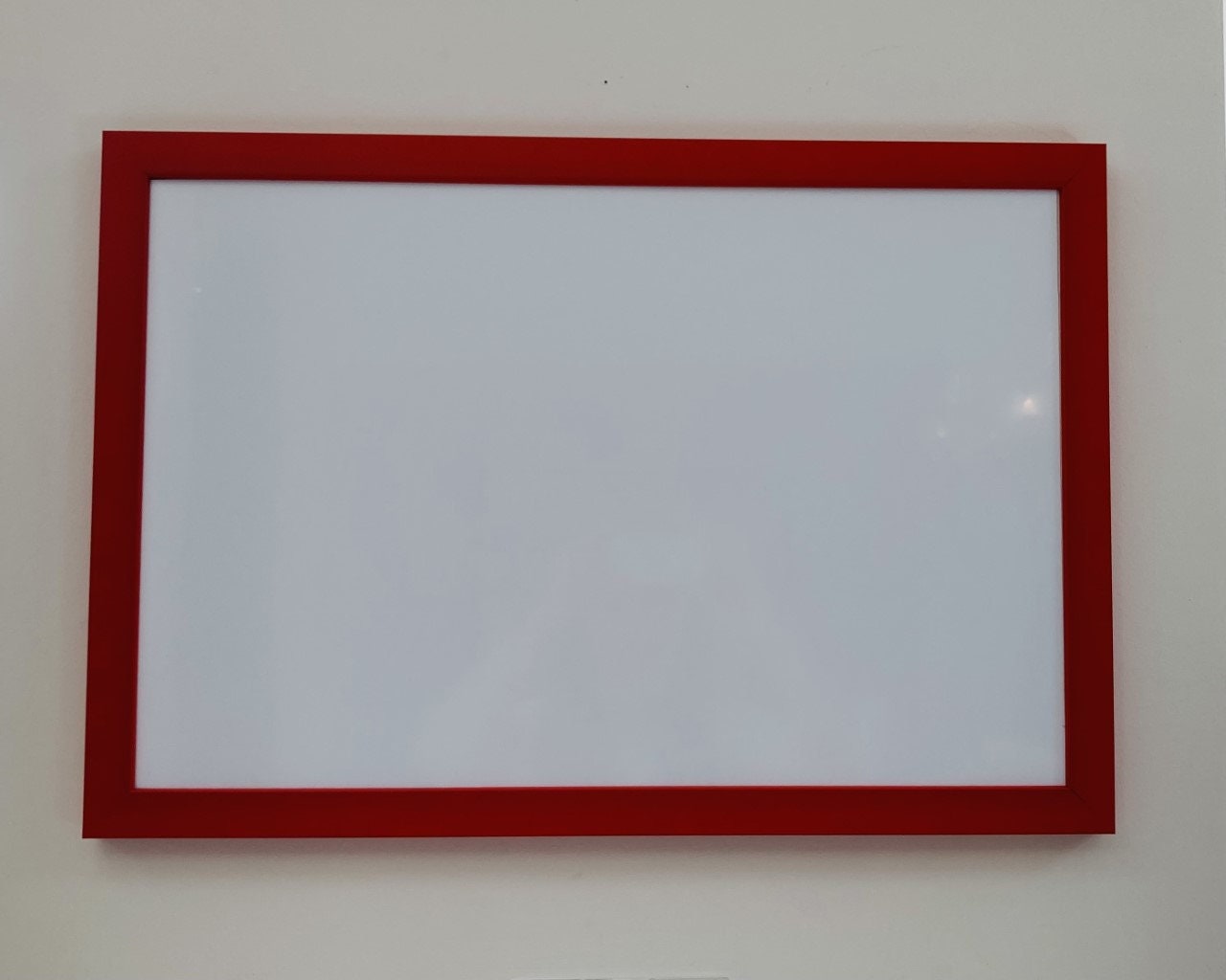 Framed Whiteboard Red Solid Wood Frame Framed Etsy UK