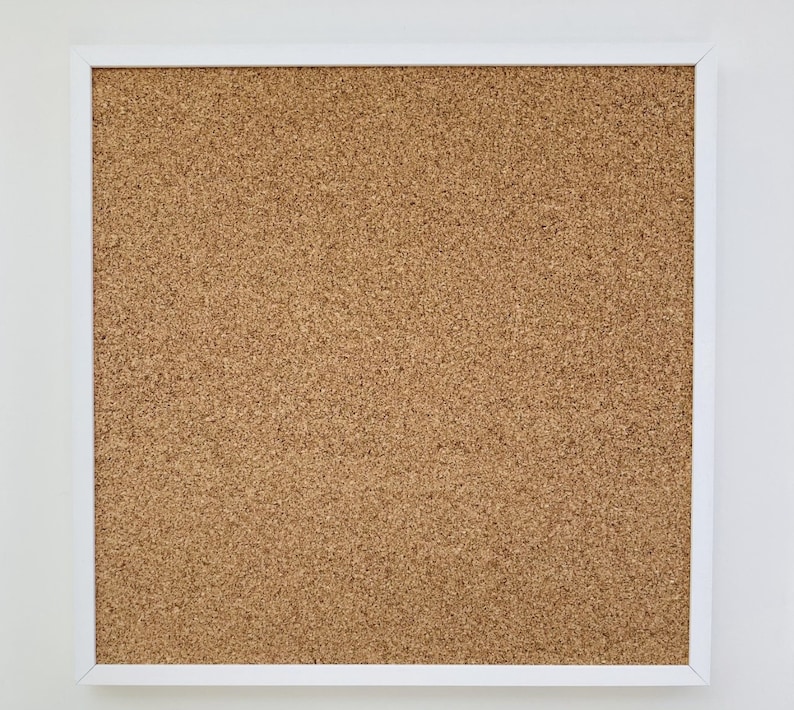 White Framed Cork Pin Board 8mm Thick Cork Solid Wood Frame Large Cork Board White Notice Board Memo Board image 2