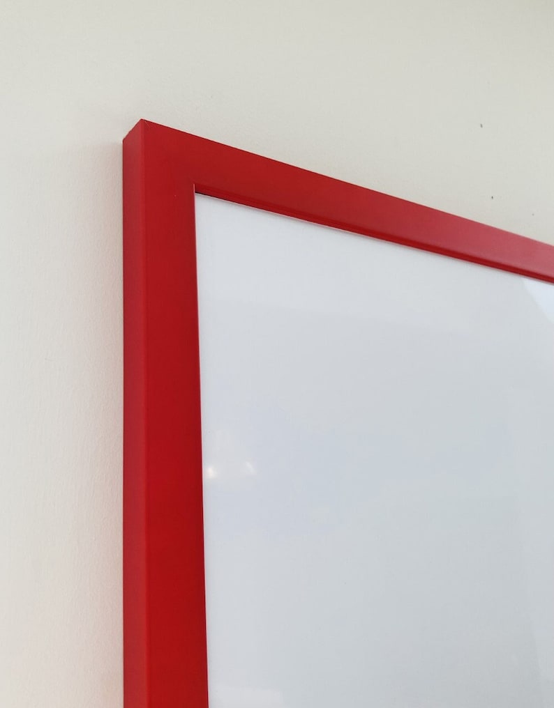 Framed Whiteboard Red Wood Frame Etsy