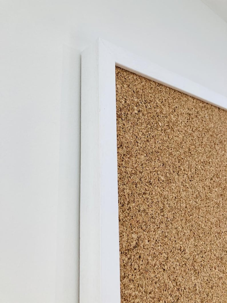 Oak Finish Framed Cork Pin Board | Solid Wood Frame | Thick Cork | Pin Board | Cork Board White