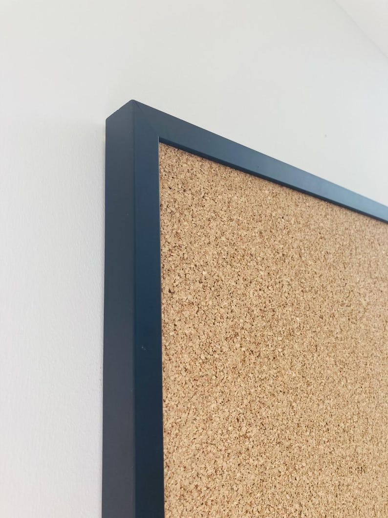 Oak Finish Framed Cork Pin Board | Solid Wood Frame | Thick Cork | Pin Board | Cork Board Black