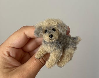 Handmade Dog brooch pin Custom pet portrait from photo realistic animal replica Maltipoo Poodle Yorkshire terrier doll cute fluffy sculpture