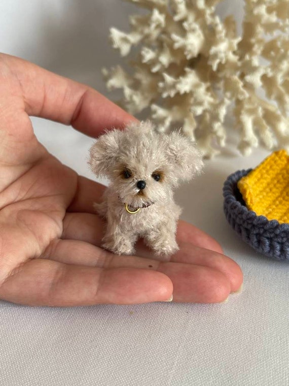 Miniature Realistic Maltese Dog Minitoy Ooak Puppy Pet Friend for Doll  Custom Dog Figurine Dollhouse Miniatures Handmade Ukrainian Artist -   Denmark