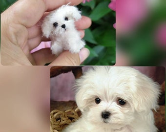 Miniature custom dog portrait Life look figurine dog Realistic dog plush replica Custom pet stuffed animal Handmade remembrance gift ideas