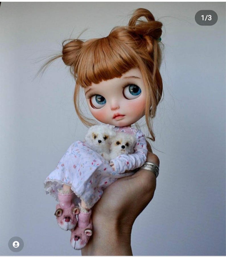 Miniature realistic maltese dog ooak tiny white puppy 1 to 6 scale Blythe friend dollhouse miniatures collectible toy image 6