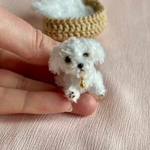 Miniature realistic maltese dog ooak tiny white puppy 1 to 6 scale Blythe friend dollhouse miniatures collectible toy image 10
